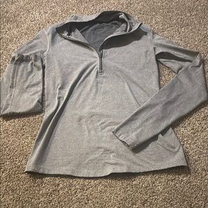 Nike Gray Long Sleeve Quarter-Zip Top